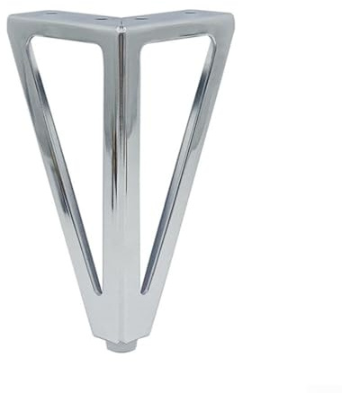 Möbelfüße, 15,2 cm, Tischbeine für Stühle, Betten, Schränke, robuste Eisen-Metallstütze, rutschfeste Matten, Sohle, Quartett-Pack als Ersatz (Chrom)
