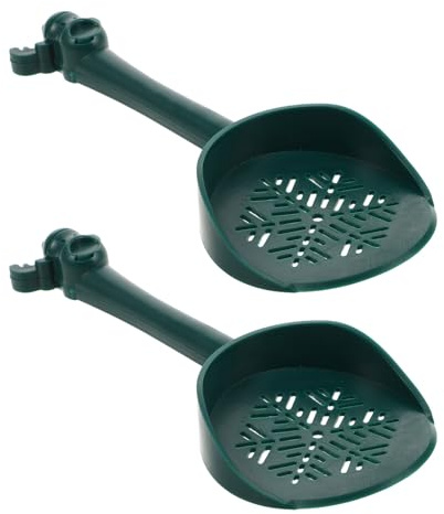 RUNROTOO 2pcs Hamster Sand Bath Scoops Ergonomic Handles, Multifunctional Plastic Small Pet Shovels for Cage Cleaning and Urine Sand Removal, for Gerbils, Mice and Hedgehogs