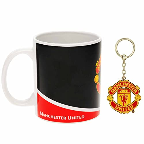 Official Manchester United Crest Ceramic Mug & Keyring Gift Set