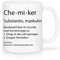 Shirtinator Beruf Definition Chemiker Geschenk Tasse mit Spruch, Arbeit Kollegen Gag Job witzig Teetasse