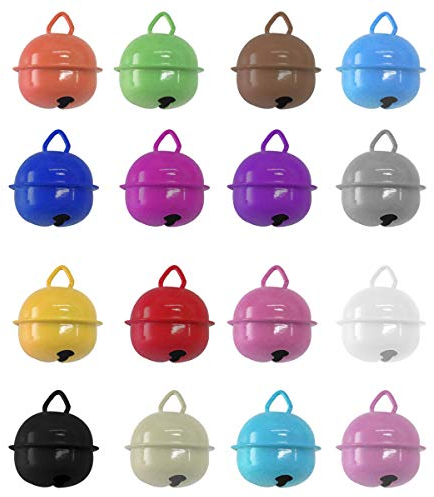 Jinlaili 16PCS Campanas de Colores, Cascabeles para Collar de Gato, Campanas de Mascotas para Gatos y Perros cascabeles Decorativos para el hogar, Campana de Navidad, Campanas de decoración de Fiesta