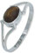 mantraroma Damen Ring 925 Silber Tigerauge Edelstein braun schlicht modern
