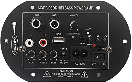 LEXIANG Placa de Amplificador de Potencia para el hogar 12V 24V 220V Bluetooth Reproductor de Radio FM AC/DC D3OK HiFi Bass Power AMP Soporte SD/TF USB