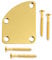 Metallor Electric Guitar Neck Plate Curved Cutaway Semi Round Neck Joint Back Mounting Plate for Stratocaster Telecaster Style Electric Guitar Bass Parts Replacement 4 Holes with Screws Gold.