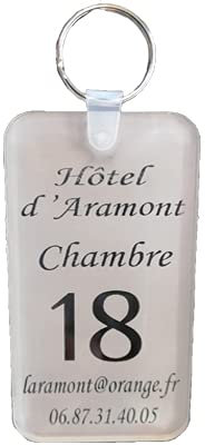 Mega porte-clés plexi spécial hôtels, chambres d'hôtes, gîtes, B&B, camping, mobil-home, chalet, gravure blanche lettres transparentes ou pc rose,bleu et noir au choix voir photos