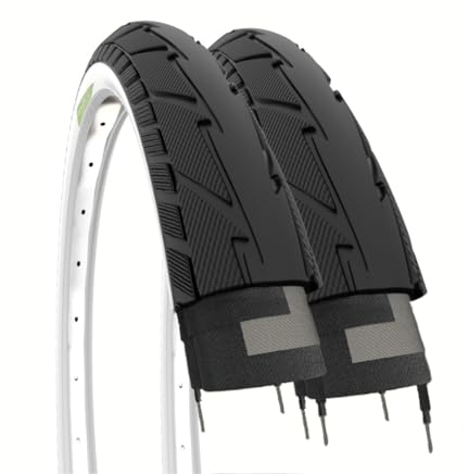 ECOVELO Copertoni A Marchio 26 X 1.75 (47-559) 2 neumáticos 26 x 1,75, Adultos Unisex, Blanco/Negro, 26