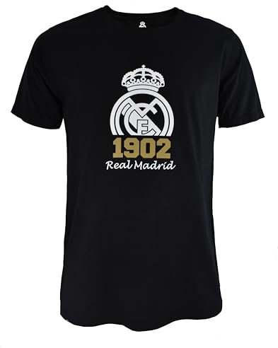 R ROGER'S Real Madrid Cotton Tee Nº 63 Undershirt, Black/White, L