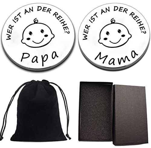 Geschenke Zur Geburt, baby geschenk, Entscheidung Münze, Taufgeschenk Junge und Mädchen, Geschenke für werdende väter und mütter, Doppelseitige Münze(Geschenkbox und Aufbewahrungstasche)