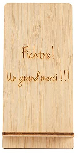 Ocadeau Support Smartphone en Bois avec Personnalisation Texte – Support de téléphone en Bois avec Gravure Texte – Support Smartphone de Bureau Personnalisable