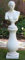 JS Garten Deko Beton Figuren Statue Büste Venus von Milo auf Baluster Säule H 73 cm Satz Klassische Gartenskulpturen Dekofiguren