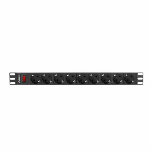LANBERG REGLETA Rack PDU 19 1U 16A 9 SCHUKO 3M Negro