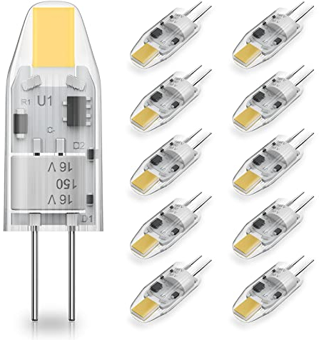 RuLEDne G4 LED Leuchtmittel 1W - 1.5W LED Leuchtmittel 120 Lumen 4000K Neutralweiß LED Lampen, AC/DC 12V G4 Mini Birne Leuchtmittel Entspricht 10W 15W Halogenbulb Nicht Dimmbar Kein Flackern 10er Pack
