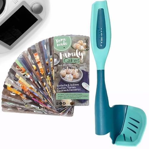 Calotti® Set – Éventails Family Cakes et spatule à truelle rotative en silicone + pour Thermomix dans un pack avantageux
