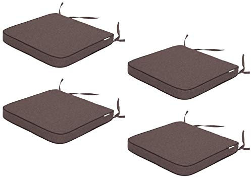 Bjird 4er Set Stuhlauflagen für Gartenmöbel Sitzpolster für Gartenstühle, Gartenmöbelauflagen, Sitzkissen, Stuhlkissen, Gartenstuhl-Auflage - 48x45x5 cm, Polsterauflagen Outdoor/Indoor geeignet