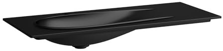 LAUFEN Il Bagno Alessi Aufsatzwaschtisch, ohne Hahnloch, ohne Überlauf, mit Ablaufventil, 120x50cm, H8179797161121, Farbe: Schwarz Matt