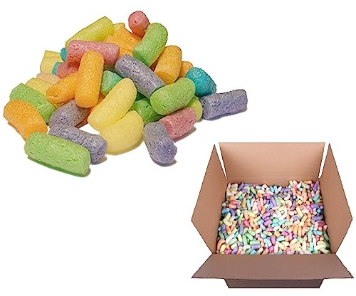 Biodegradable MULTI COLOURED Loose Fill PACKING PEANUTS Protective Void Filler Postal Mailing Packing Reusable Cushioning Filling (2.5 Cubic Foot Box)