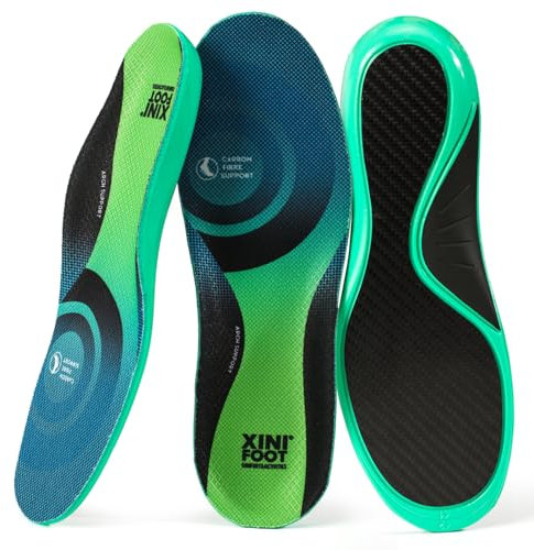 XINIFOOT Performance-Einlegesohlen, Karbonfaser, stoßdämpfend, für Laufen, Basketball, Leichtathletik, Fußgewölbeunterstützung, Einlegesohlen für Wanderschuhe oder Schuhe