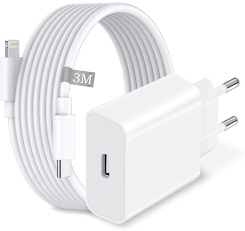 Poutek 25W USB C Ladegerät Mit iPhone Ladekabel 3M, Ladegerät USB C Netzteil Stecker Adapter mit Schnellladekabel Kompatibel für iPhone 14 13 12 11 Pro Max/Mini/XS/X/8/SE