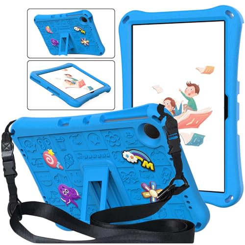 Funda Niños Compatible con Xiaomi Redmi Pad SE 11 Pulgadas 2023, Estuche Antigolpes con Soporte & Correa de Hombro, Carcasa Infantil para Tablet Redmi Pad SE 11, Azul Cielo