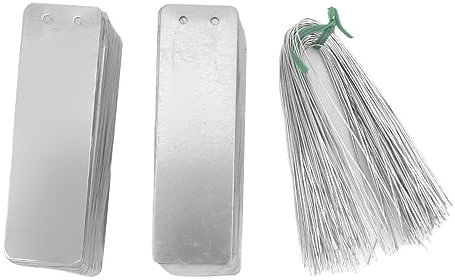 WGFOIP 100 Stück Aluminium-Pflanzenetiketten, Doppelseitig Beschreibbare Metalletiketten, wasserdichte Topfetikettenmarkierung für Pflanzen, Bäume