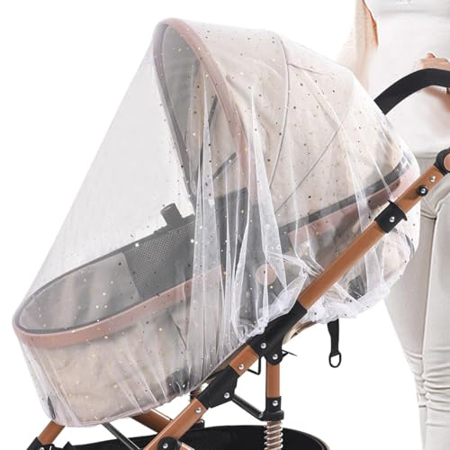 Monozoz Kinderwagen-Abdeckung für den Sommer, kleines Gitter-Abdeckungs-Set – wiederverwendbare Wiege, Waben-Mesh-Schutz, atmungsaktives Design für Outdoor-Park