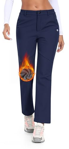 MoFiz Pantaloni Escursioni Donna Invernali Impermeabile Softshell Pantaloni Sci Pile Termici Pantaloni Neve Trekking All'aperto