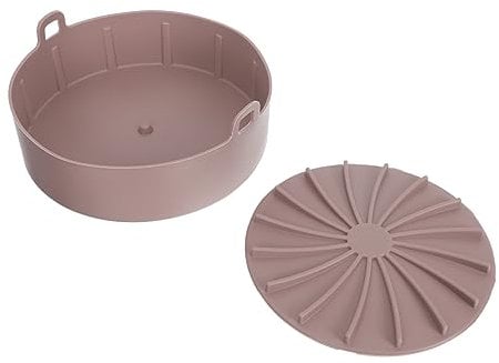 Mikinona Silicone Air Fryer Pot Baking Pan Accessory Square for Instant Air Fryer Non-Stick Baking Basket Handles Skillet for Home Restaurant Hotel