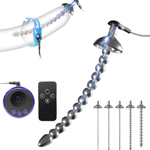 Jpscor 2-IN-1 Elektro Shock Penisring Edelstahl Harnröhren Dilatatoren Sexuelle Elektrostimulation Set, Metall Penis Plug Dilator Cockringe SM E-Stim Extrem Erotik Sexspielzeug Für Männer (6mm-Set)
