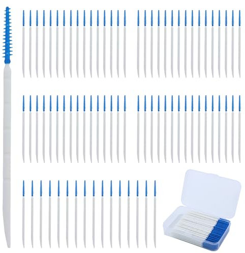 240 Pcs Tooth Picks Floss Sticks,Floss Brushes,toothpicks,interdental Brushes,Dual-Use interdental Brushes, Silicone Tooth Floss Picks interdental Brush Toothpick Teeth Brush for Braces Oral Cleaning