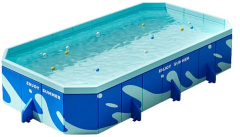 Piscina Plegable - Piscina Rectangular, Piscina Portátil Al Aire Libre | Piscina familiar para centro de juegos de natación, piscinas rectangulares sobre el suelo para jardín, adultos al aire libre, j