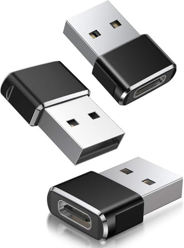 Adattatore da USB a USB C per iPhone 16 15, confezione da 3, convertitore di cavo da tipo C femmina a USB A maschio, per Apple Watch 10 9, iPhone 14 13 12 11 Pro Max Plus, AirPods, Samsung Galaxy S24