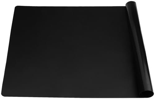 70 X 50 cm Tapis Silicone Antiadhésif Grand Format, Tapis de Table Antidérapant en Silicone Resine Epoxy Patisserie, Résistant à la Chaleur Protection Plan pour Cuisson, Travaux Manuels (Noir)