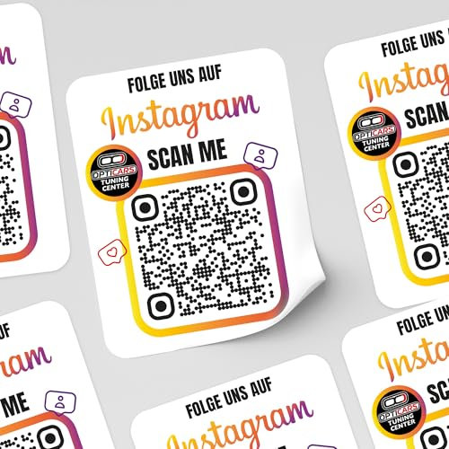 Personalisierte Instagram QR Code Aufkleber – 6 Stück, 27x21cm – Mit Profilbild & Instagram-Link – Wetterfest, UV-beständig, rückstandslos entfernbar – Perfekt für Marketing & Social Media Wachstum