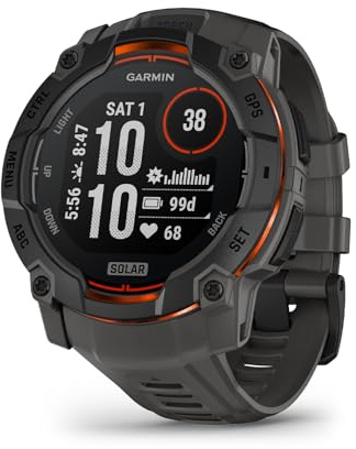 Garmin Instinct 3 Solar 50 mm, Reloj Inteligente con GPS, Blanco