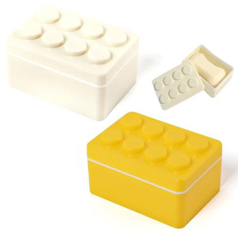 LQIOACU 2 Pezzi Porta Sapone Da Viaggio Porta Saponetta Solida Da Bagno Portasapone Da Viaggio Portasapone A Forma Di Mattoncino Porta Sapone Plastica Per Bagno