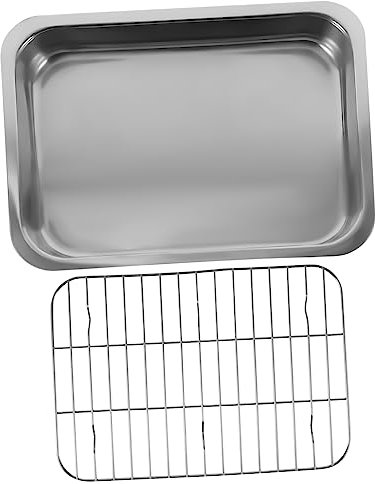 AUTSUPPL Baking Pan Rack Ovenware Tray Rack Stainless Steel Rectangular for Kitchen Oven Trays