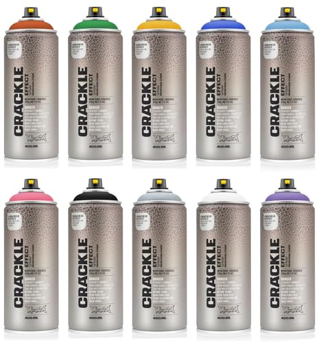Montana - Pintura en aerosol efecto agrietado, 400 ml, con efecto agrietado, superficie gris