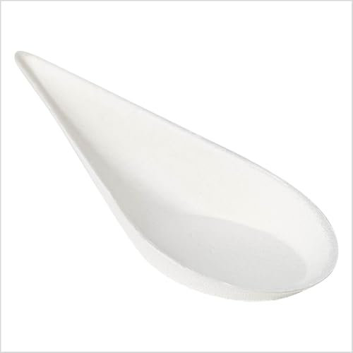 MAXI PRODUCTS - 50 Unidades Cuchara Catering Lágrima - 10 x 4 cm - Cuchara Catering Caña Azúcar - Especial Catering, Eventos, Tapas, Degustación, Food Trucks - CATERING