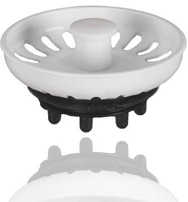 HOMSSY Tapón de Fregadero Cocina Blanco, 75 x 33 mm, Material ABS Resistente
