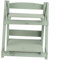 PartyKindom Two Layer Flower Pot Rack Retro Green Folding Shelf for Plant Storage Simple Creative Bookshelf Display Stand for Home Office Balcony Use