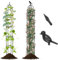 HOMASIS Set da 2 Sostegno per Piante Rampicanti, Torre Obelisco per Piante Rampicanti in Metallo con 4 Anelli Regolabili, Supporto per Rose, Fiori, Pomodori (Nero, 30 x 190 cm)