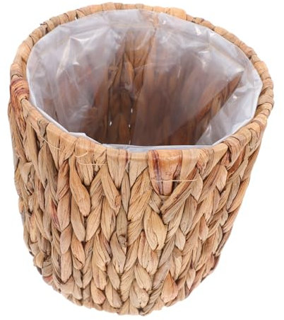 Vaguelly Woven Seagrass Storage Basket 20x20cm Straw Planter Basket Liner for Indoor Plant Decoration Balcony Flower Pot Cover
