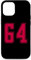 Rojo Número 64 Equipo Junior Deportivo Uniforme Numerado Carcasa para iPhone 12/12 Pro