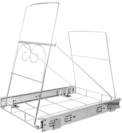 ULTECHNOVO Étagère Coulissante Réglable Acier Inoxydable pour Poubelle sous Évier Cuisine Robuste Facile à Utiliser Support De Rangement sous Meuble