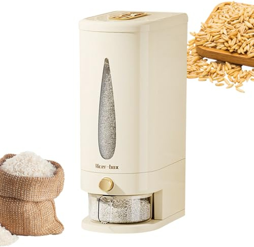 Boite Conservation Riz 10kg, Distributeur De Céréales, Hermétique - Avec Couvercle - Avec Verre Doseur - Rangement Pour Céréales, Noix, Grains De Café, Soja, Humidité, Pour La Cuisine Et La Maison