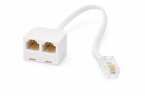 Harrista RJ11 Telephone Splitter Adapter – 1 Male to 2 Female Phone Line Splitter Connector