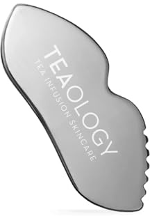 Teaology Gua Sha Sculpting+Contouring Tool I Massagestool zur Reduzierung von Schwellungen, Lymphdrainage und Gesichtsverspannungen I aus Edelstahl