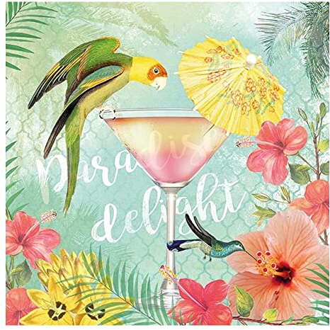 Ambiente Papierservietten, 3-lagig, bedruckt, Paradise Delight, 33 x 33 cm, 20 Stück