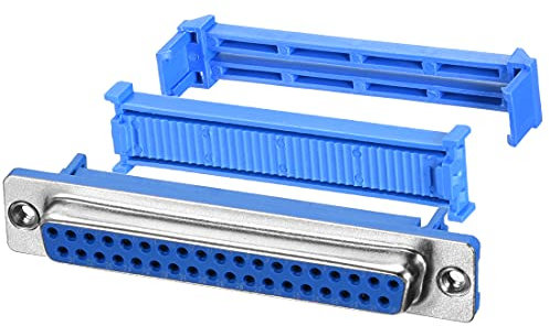 sourcing map IDC D-Sub Ribbon Cable Connector 37-pin 2-row Female Socket IDC Crimp Port Terminal Breakout for Flat Ribbon Cable Blue