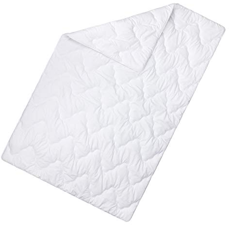 MOON-Luxury Ganzjahresdecke Bettdecke Steppbett 135x200 cm Bezug aus 100% Baumwolle Satin 95° Kochfest
